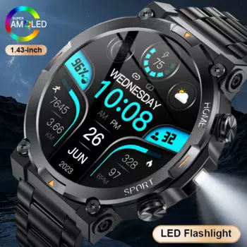 Мужские умные часы LIGE LED фонарик Bluetooth телефон IP68 водонепроницаемые часы Настройка циферблата Военные спортивные умные часы для Android IOS