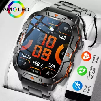 Мужские умные часы с фонариком, аккумулятором 2024 мАч