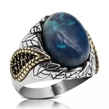 Мужские Винтажные кольца из серебра 925 пробы с натуральным Фениксом