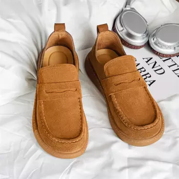 Мужские Винтажные замшевые туфли на плоской подошве