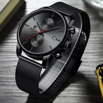 Мужские Водонепроницаемые наручные часы с хронографом, из нержавеющей стали