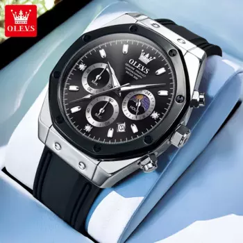 Мужские Водонепроницаемые наручные часы с хронографом, в деловом стиле