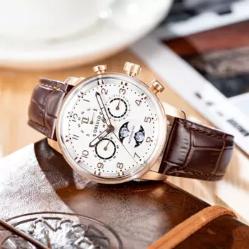 Мужские Водонепроницаемые наручные часы с кожаным ремешком