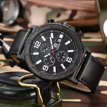 Мужские Водонепроницаемые наручные часы с кожаным ремешком