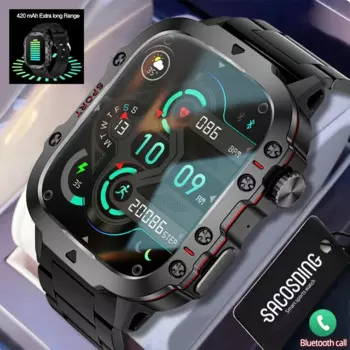 Мужские Водонепроницаемые умные часы с экраном 2024 дюйма и поддержкой Bluetooth