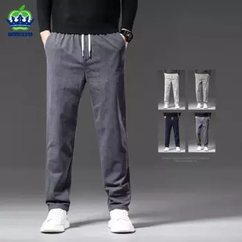 Мужские вельветовые брюки с поясом на резинке