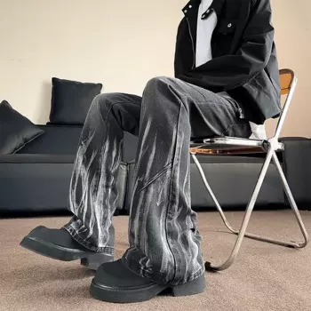 Мужские винтажные джинсы с эффектом потертости