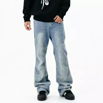 Мужские винтажные джинсы с эффектом потертости Y2k
