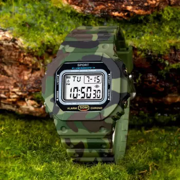 Мужские водонепроницаемые электронные часы в стиле милитари