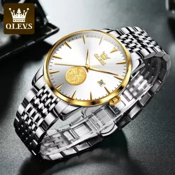 Мужские водонепроницаемые автоматические механические наручные часы OLEVS 6665, деловые высококачественные мужские часы с ремешком из нержавеющей стали