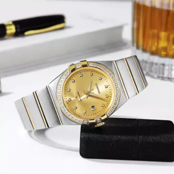 Мужские водонепроницаемые часы из нержавеющей стали, 50 м