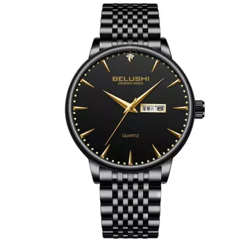 Мужские водонепроницаемые часы из нержавеющей стали, с датой