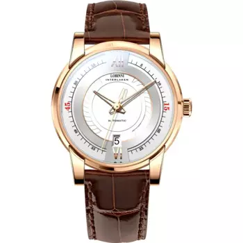 Мужские водонепроницаемые часы LOBINNI с кожаным ремешком, 50 м