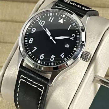 Мужские водонепроницаемые часы с белым циферблатом, 40 мм