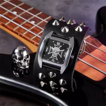 Мужские водонепроницаемые кварцевые часы с ремешком из натуральной кожи