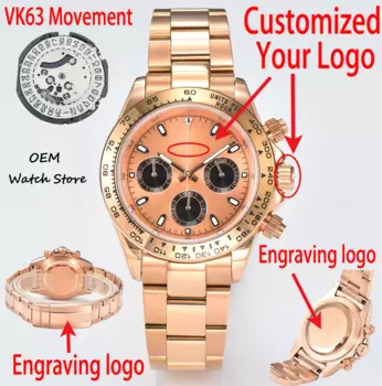 Мужские водонепроницаемые кварцевые часы VK63, 39 мм