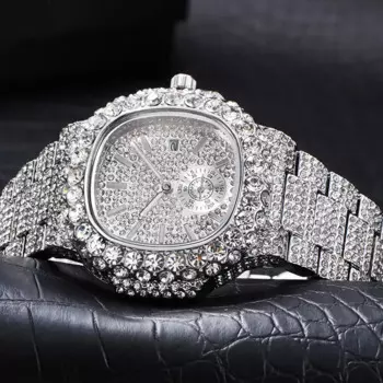 Мужские водонепроницаемые кварцевые часы в стиле хип-хоп