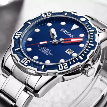 Мужские водонепроницаемые кварцевые наручные часы с датой