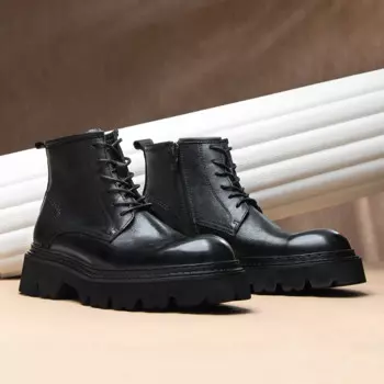 Мужские высокие ботинки из воловьей кожи, дышащие мужские повседневные осенне-зимние ботинки для верховой езды, универсальные британские Ботинки Челси из натуральной кожи