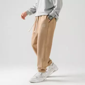 Мужские замшевые брюки в стиле оверсайз