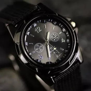 Мужские зеленые кварцевые часы, мужские часы с тканевым полотняным ремешком, повседневные крутые мужские спортивные часы с круглым циферблатом, женские наручные часы