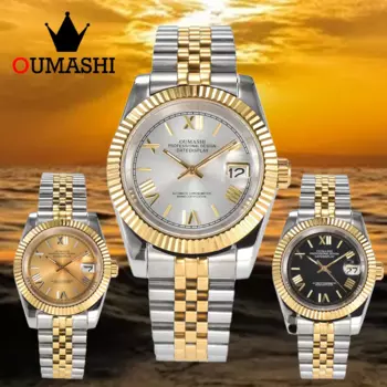 Мужские золотые часы с сапфировым стеклом, 36/39 мм