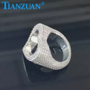 Мужское и женское кольцо из серебра 925 пробы, с муассанитом