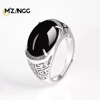 Мужское и женское кольцо из серебра 925 пробы с натуральным изумрудом