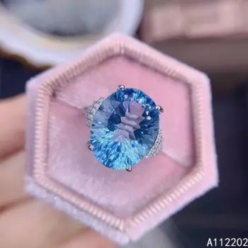 Мужское и женское кольцо из серебра 925 пробы с натуральным топазом