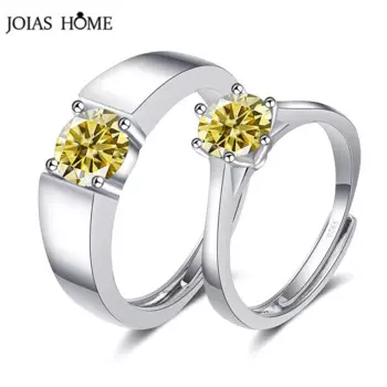 Мужское и женское кольцо из серебра 925 пробы с муассанитом