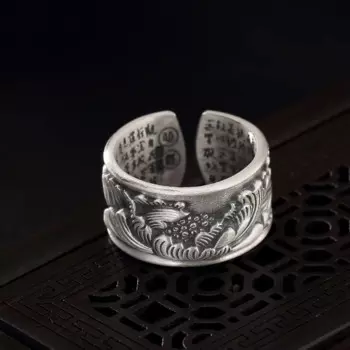 Мужское и женское матовое Открытое кольцо из серебра 100% пробы