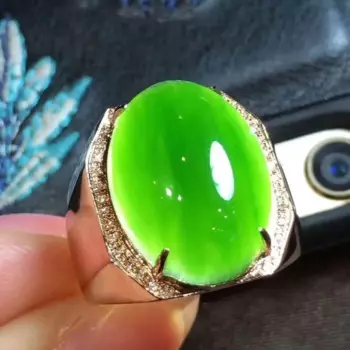 Мужское кольцо из настоящего и натурального нефрита, кольцо с камнем из серебра 925 пробы
