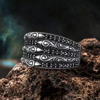 Мужское кольцо из серебра 925 пробы, с регулируемым орлом