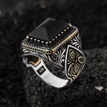 Мужское кольцо из серебра 925 пробы с ониксом, Модные Винтажные Подарочные Кольца различных размеров