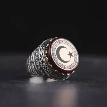 Мужское кольцо из серебра 925 пробы с Луной и звездами, мужское кольцо из серебра янтарного цвета, овальное Подарочное кольцо, мужское Подарочное кольцо, турецкое серебряное Подарочное кольцо