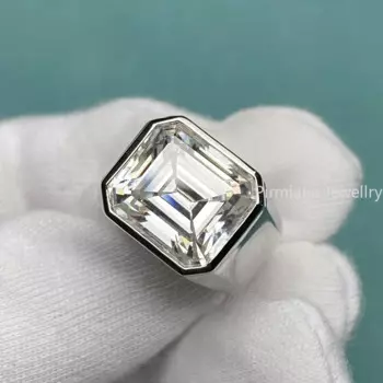 Мужское кольцо из серебра 925 пробы с муассанитом 15ct D VVSI