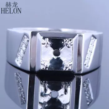 Мужское кольцо из серебра 925 пробы с муассанитом, 6-7 мм