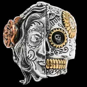 Мужское кольцо из тайского серебра 100% пробы, с черепом