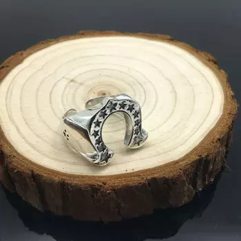 Мужское кольцо из тайского серебра S925 пробы с пятиугольной звездой