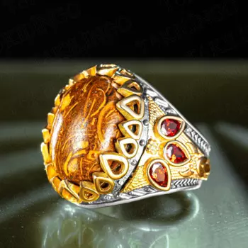 Мужское кольцо из твердого искусственного серебряного коричневого слона, элегантное дизайнерское кольцо из натурального фианита