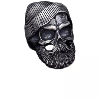 Мужское кольцо с черепом, регулируемое кольцо ручной работы из серебра