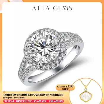 Мужское кольцо с муассанитом из серебра 925 пробы, 18 К