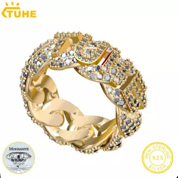 Мужское кольцо с муассанитом, серебро 925 пробы, унисекс