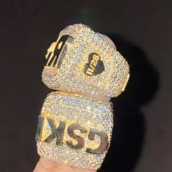 Мужское кольцо в стиле хип-хоп, золотистое кольцо с бриллиантом против муассанита, 925