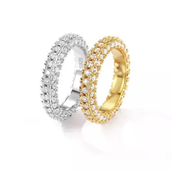 Мужское обручальное кольцо с муассанитом, серебро 925 пробы, 14 к