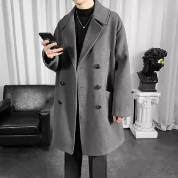 Мужское пальто, зимнее пальто, шерстяное Смешанное пальто, роскошная куртка, повседневная элегантная утепленная верхняя одежда, шерстяная ветровка, куртки Q63