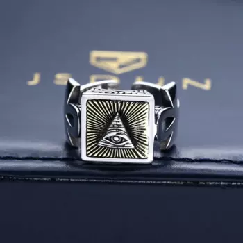 Мужское регулируемое кольцо из серебра 925 пробы с эффектом Божьего глаза