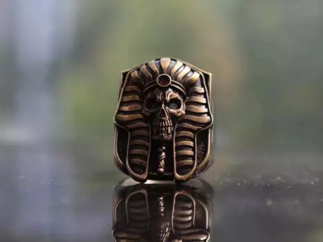 Мужское серебряное кольцо с Фараоном из египетского серебра S925