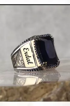 Мужское серебряное кольцо с фианитом