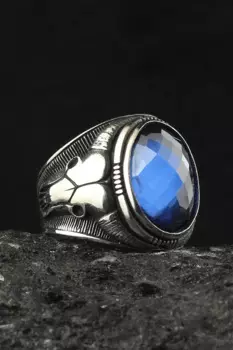 Мужское серебряное кольцо с фианитом